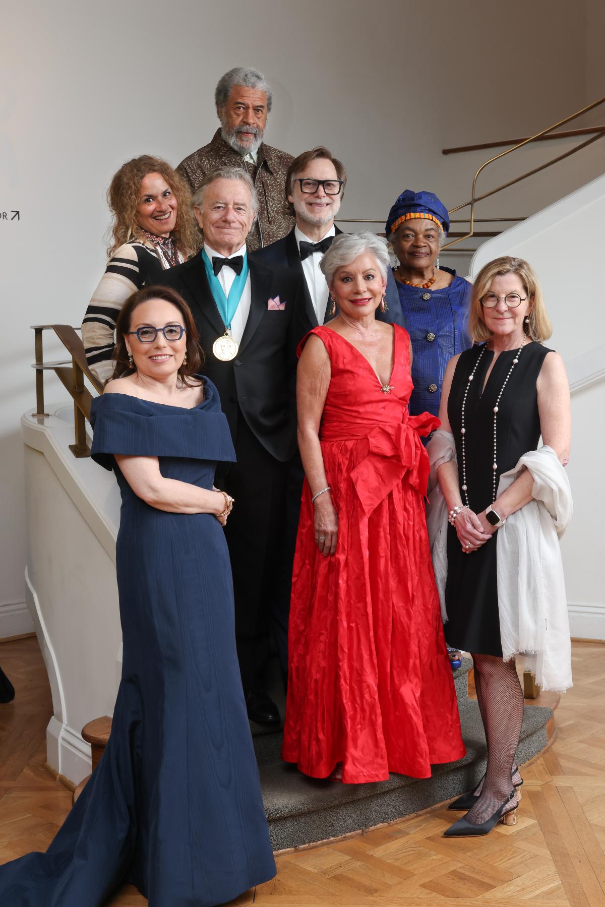 Group photo: Front row (L to R): Mariana Levinas Huberman, Beatriz Bolton, Pamela Kaplan, Middle row (L to R): Marta Pérez García, Jarl Mohn, Jonathan Binstock, Dindga McCannon; Back row: McArthur Binion. Photo © Tony Powell